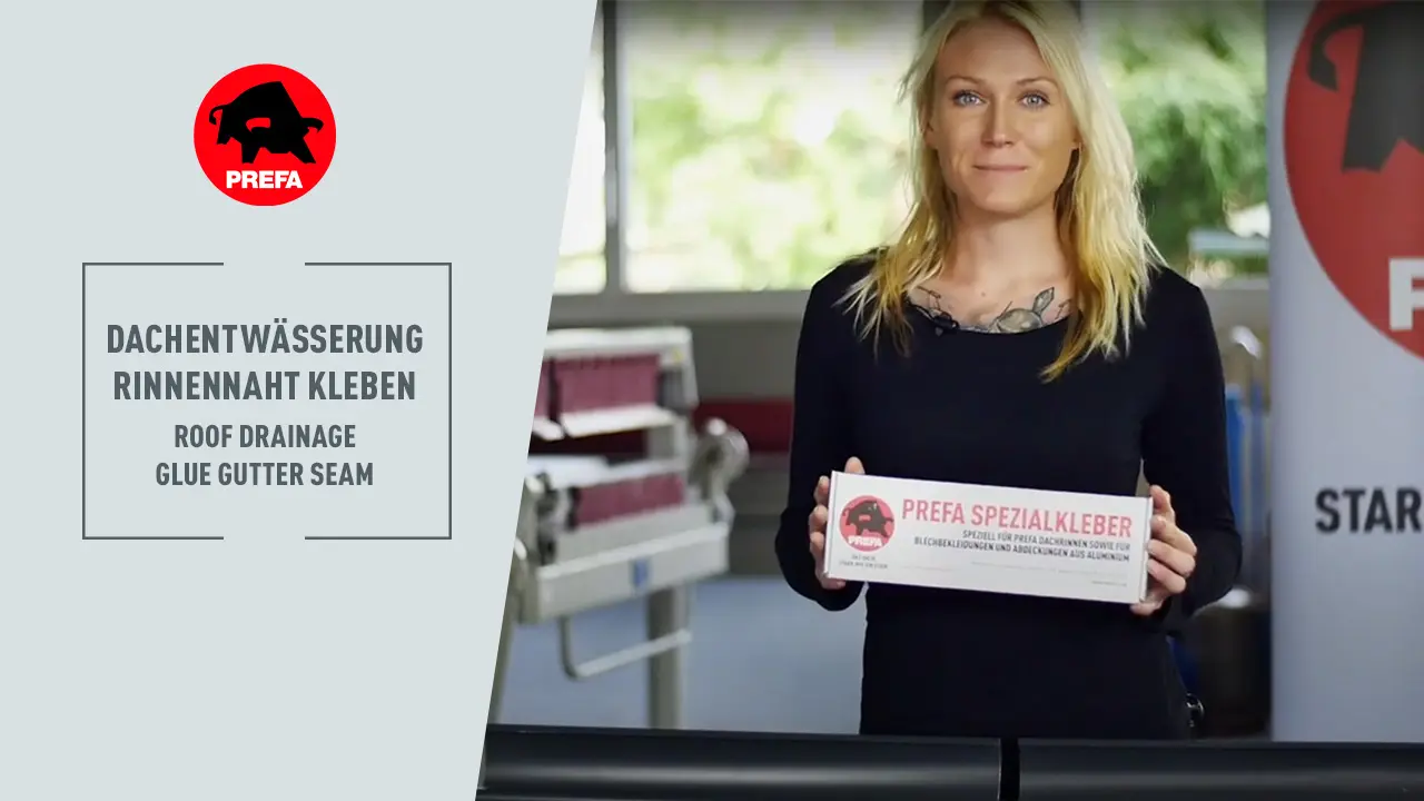 Miniatúra videa na YouTube z kanála PREFA Academy "lepenie svoja žľabu"