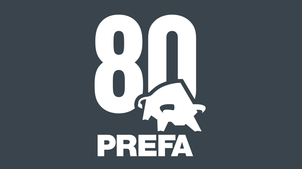 Logo „80 rokov PREFA“ bez sloganu
