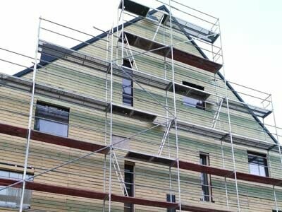 Začiatok montáže fasády PREFA Prefalz.