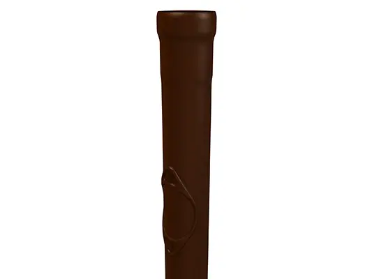 PREFA oceľová rúra dažďového zvodu s čistiacim otvorom, hnedá, Ø 80, 100, 120 mm, praktický otvor na údržbu zvodových rúr.