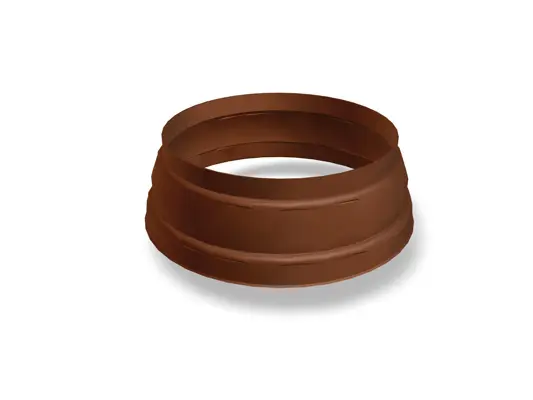 PREFA prechodka dažďového zvodu, hnedá, 60/115, 80/115, 100/115, 100/150, 120/150 mm, presný ukončovací prvok pre montáž na zvodovú rúrku